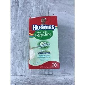 HUGGIES CUCUMBER & GREEN TEA DISPOSABLE BABY WASHCLOTHS, 20 CT. NEW,SEALED